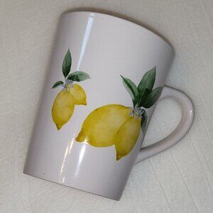 Royal Norfolk Lemon Mug Coffee Cup Tea Mug 14oz. Yellow Fruit Leaves